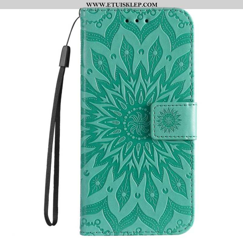 Etui Folio do iPhone 14 Pro Max Mandala Sun Ze Smyczą